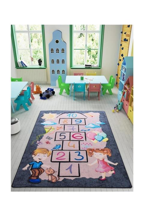 Confetti Street Game Çocuk Odası Anaokulu Seksek Oyun Halısı 133x190