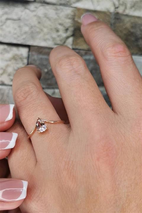 Utku Kuyumculuk Damla Morganite Taşlı Yüzük