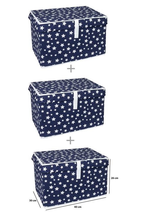 telux Yıldız Desenli Çok Amaçlı Kutu 3'lü Mini Set