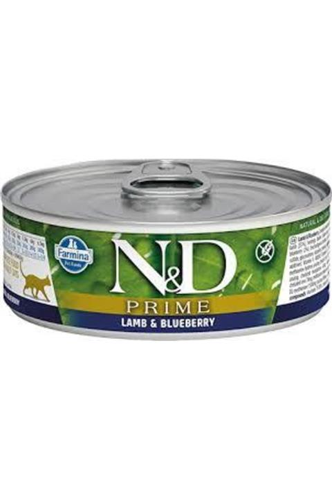 N&D Prime Kuzu Etli Ve Yaban Mersinli Konserve Yetişkin Kedi Maması 80 G