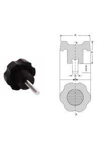 YİSA Çap-70 Metrik-10 Civata Boyu-40 Plastik Yonca Civatalı-50 Ad.