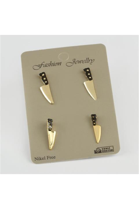 OEM 4'lü Şef Bıçağı Figürlü Küpe