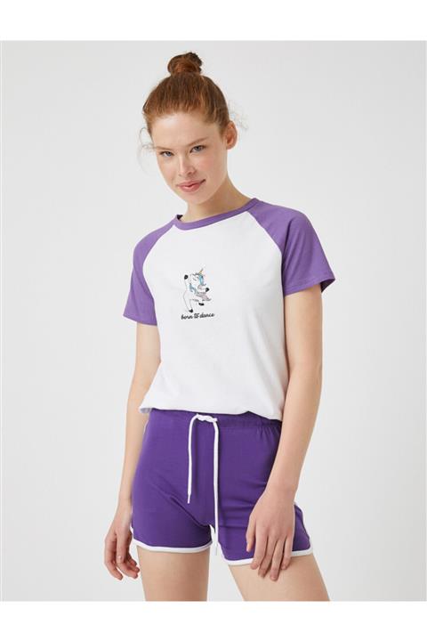 Koton Kadın Unicorn Baskili Tisört Pamuklu