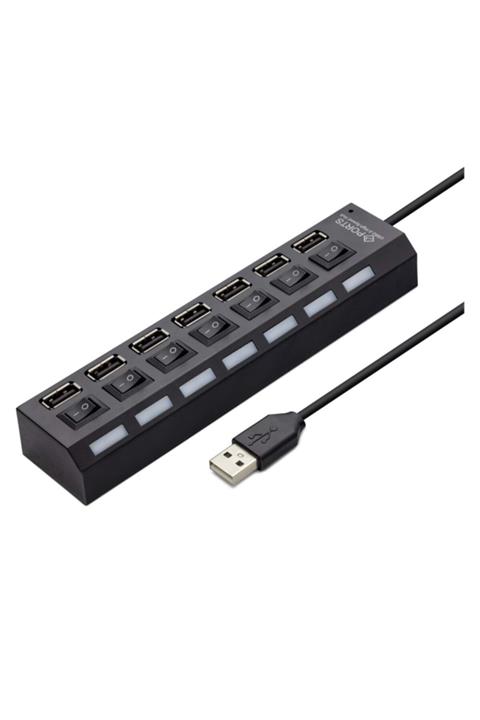 DÜVENCİ TİCARET 7port Plastik Usb 20 Cm Usb Data Kablo Siyah