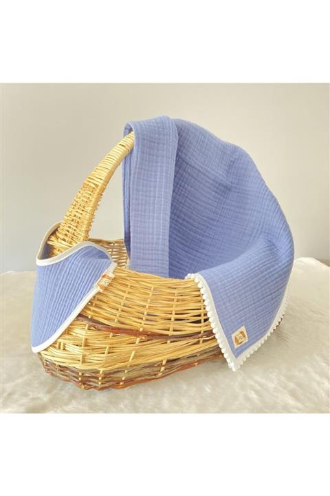 SECbabycollection Mavi Multi Müslin Battaniye – Önlük Takımı