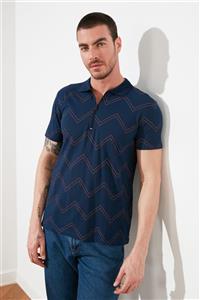 TRENDYOL MAN Lacivert Erkek Regular Fit Fermuar Detaylı Polo Yaka T-Shirt TMNSS20PO0004