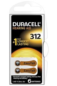 Duracell 312 Numara Kulak Içi Işitme Cihazı Pili 3 Paket-18 Adet Pil