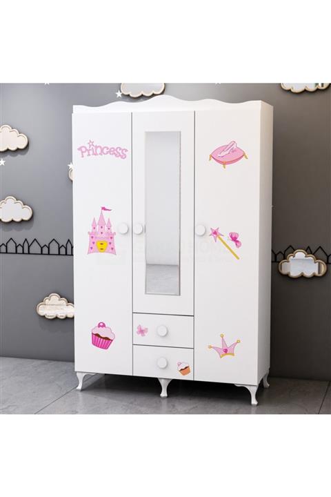 Garaj Home Prenses 3 Kapaklı Dolap