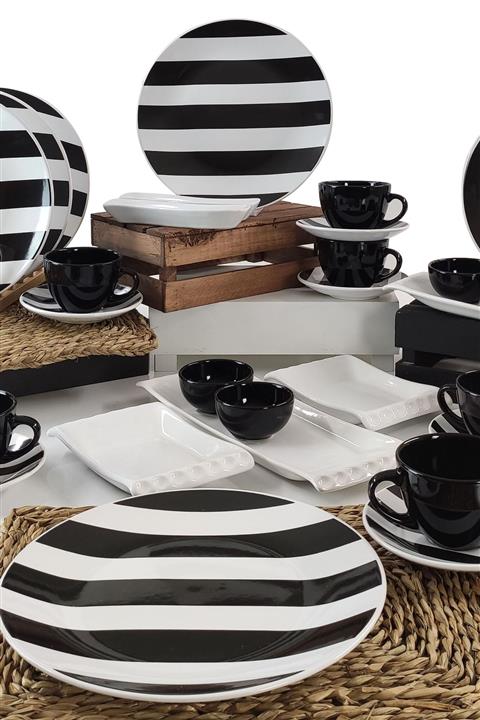 Keramika Simetri 28 Parça 6 Kişilik Kahvaltı Takımı