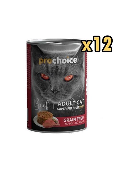 ProChoice Pro Choice Biftekli Yetişkin Kedi Konservesi 400 gr (12 Adet)