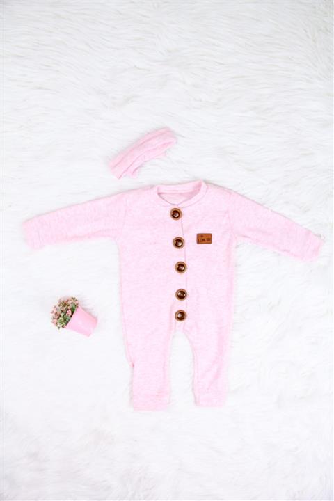 PumpkinKidsWear Önden Düğmeli Kafa Bantlı %100 Pamuk Yumuşak Tulum / Uyku Tulumu