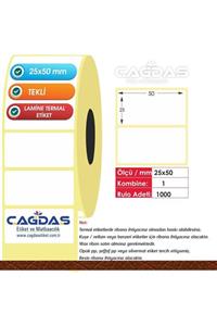 CGDS Lamine Termal Barkod Etiket Stıcker 25x50 Mm Tekli 1000 Ad -lt2550
