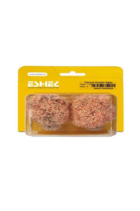 Eshel Maket Pamuk Çiçekli Ağaç 7 Cm 2'li