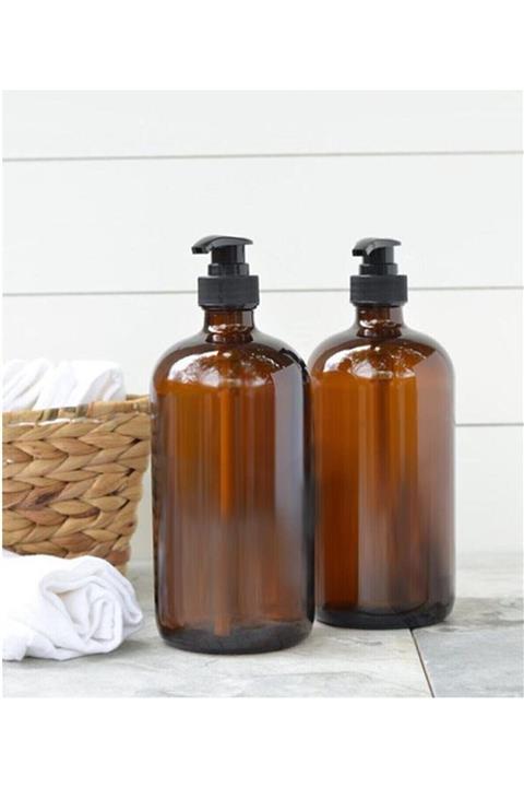 B23 TREND B&K MUTFAK Amber Renk Cam Sıvı Sabunluk 500 Ml 2 Adet.