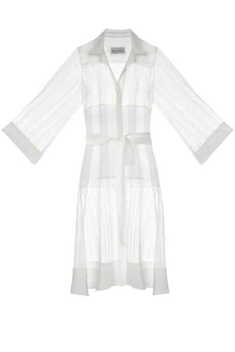 Women&Women Kadın Beyaz Atlantis Dantel Elbise Kimono