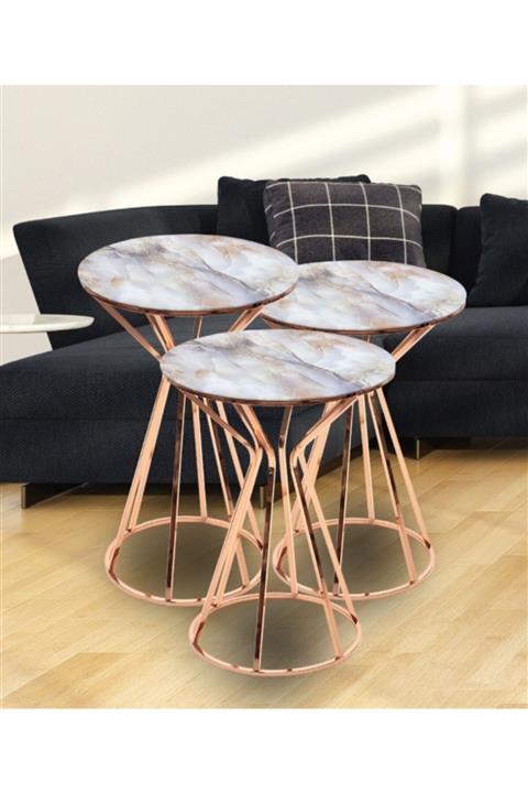 Han Mobilya Darbuka Bakır Zigon Karışık Mermer