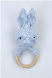 Modakids Mavi Organik El Yapımı Amigurumi Tavşan Çıngırak Oyuncak