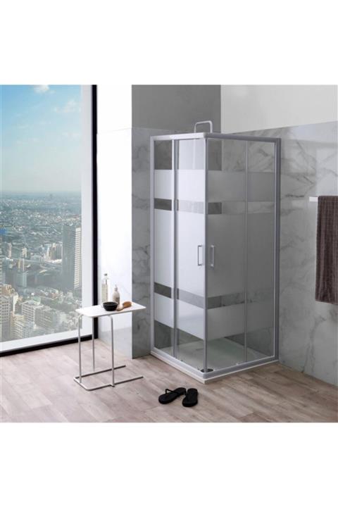 DND Concept Silver D&d Buzlu Zebra Kare Duşakabin