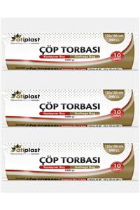 ATİPLAST Konteyner Boy Çöp Torbası 120x150 1000 Gram (10 Adetli X 3 Rulo)