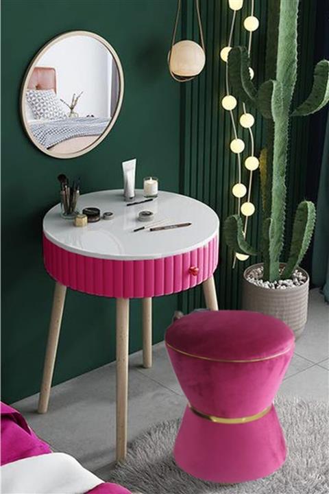 Zem Fine Fuşya-gold Puf