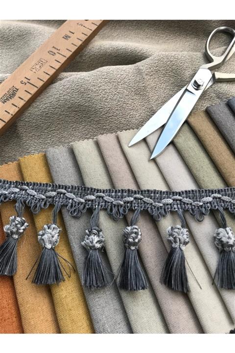 Saççax Exclusive Füme Renk Dut Saçak Serisi Perde Püskül