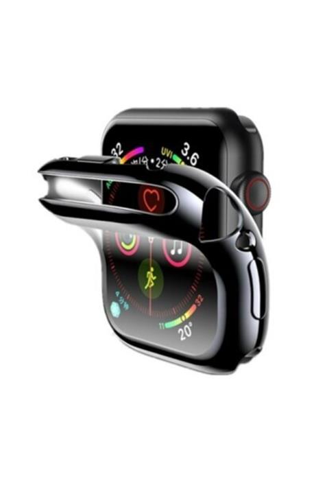 MORTY Apple Watch Siyah Silikon Kılıf 38 Mm Tam Koruma Watch 1 2 3 Uyumlu
