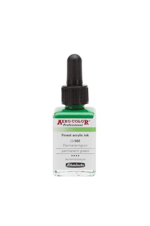 Schmincke Aero Color Akrilik Mürekkep 28 Ml 502 Permanent Green