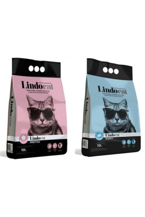 Lindo Cat Bentonit Topaklanan Kedi Kumu 10 Lt * 2 Adet Pudra-marsilya