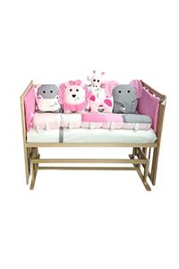 Rimini Baby Smartcrib Doğal Katlanır Beşik+ilk Arkadaşlarım Eğitici Uyku Seti Pembe