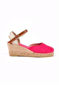 Su Espadril Espadril Romy Fuxia Dolgu Topuk Süet Ayakkabı