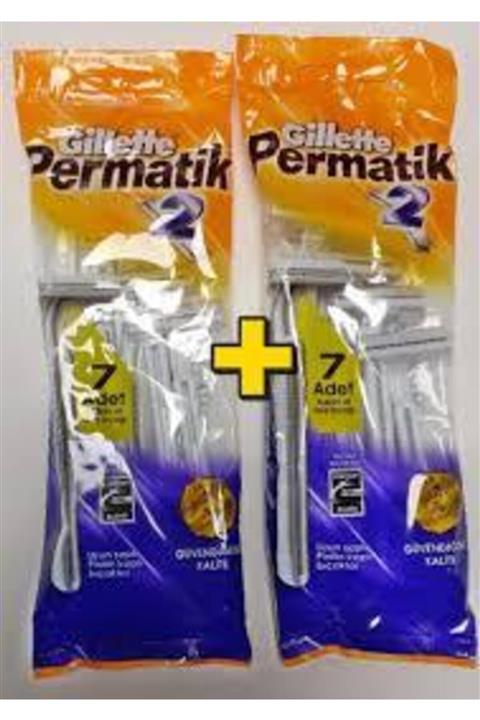 Özel Tasarım Gıllette Permatik 2-konfor Traş Bıçağı (Çift Bıçaklı 2x7 Li Paket)