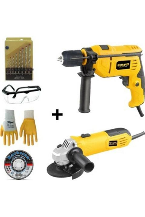 BİTERSE Rown Rn1010 Darbeli Matkap + Rn 2020 Avuç Taşlama + Full Set