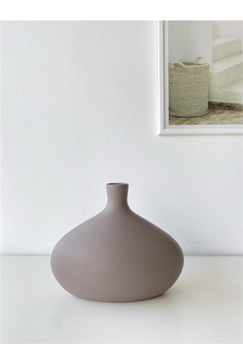 RULİNA Platy Seramik Vazo (vizon)