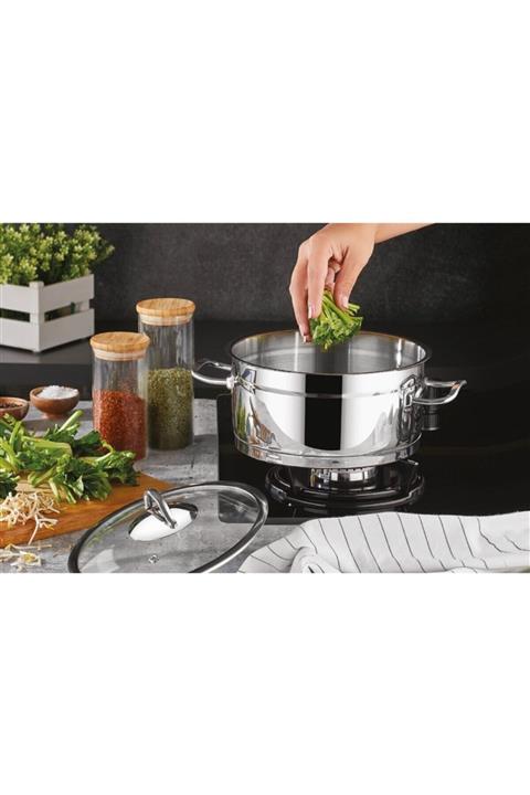 Kahramanlar Gri Sırma Derin Tencere 20 cm