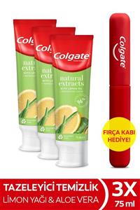 Colgate Natural Extracts Limon Yağı Ve Aloe Vera Doğal Özlü Maksimum Ferahlık Diş Macunu 75 Ml X 3 A