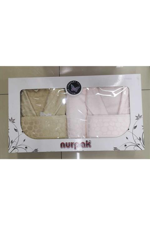 Nurpak Unisex Somon 2li Bornoz Takımı