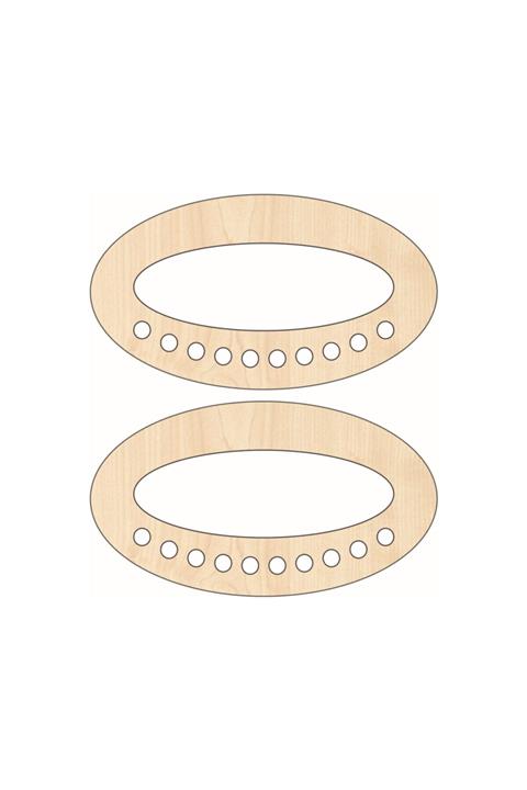 saray lazer Toptan Ahşap Çanta Kulp Model 11 - 16x9 - Akçaağaç - 24 Çift