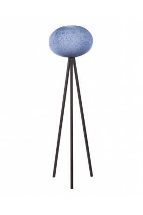 uygunsa Mavi 3 Ayaklı Hasır İpli Köşe Lambası Abajur Lambader