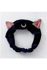 Hd Marketim Sailor Moon Kedi Kulaklı Saç Bandı Bandana Makyaj Bandı Yüz Yıkama Elastik Kadife Saç Aksesuarları L