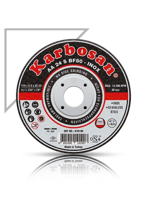 KARBOSAN 180x1.9x22.23 910420 Aa 36 R Bf80 Düz Paslanmaz Çelik (ınox) Ince Kesme Taşı