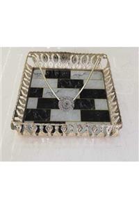 EVRA Gümüş Kararmaz Lüx Desenli Meltem Desenli Taşlı Metal Peçetelik 20 Cm