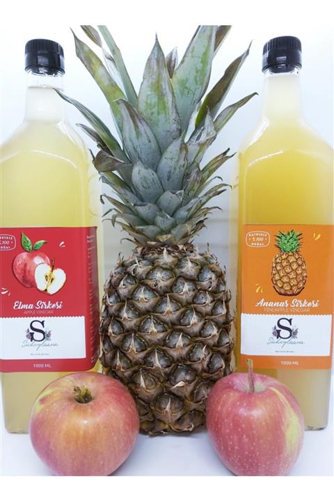 Süheylaana Doğal Elma Sirkesi 1 Litre & Doğal Ananas Sirkesi 1 Litre