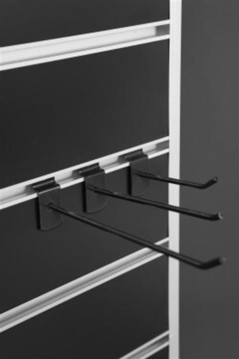 Modern Raf Kanallı Panoya 15 cm Siyah Kanca 20'li Paket