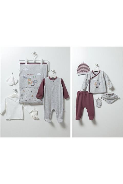 Caramell Erkek Bebek Bordo 10'lu Set Hastane Çıkışı Ze6376
