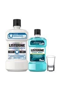 Listerine Advanced White Hafif Tat 500 Ml+ Coolmint 250 ml Ağız Bakım Suyu & Bardak