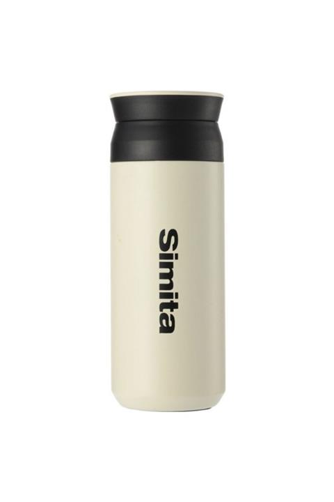 Feijian Beyaz Termos Matara -Paslanmaz Çelik Çift Duvar