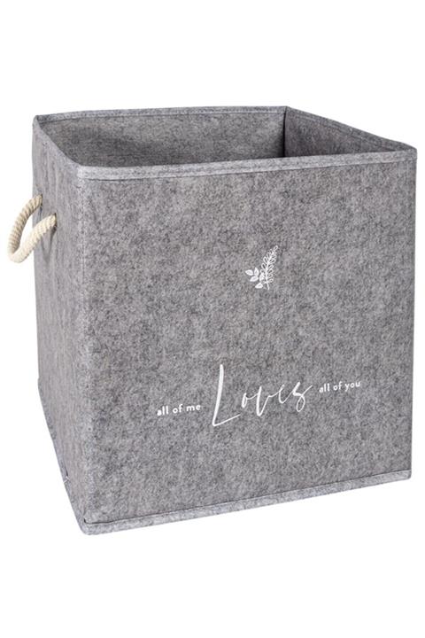 Meleni Home 3'lü Set Keçe Raf Organizer - Çok Amaçlı Raf Organizer Saklama Kutusu Gri