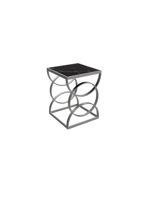 MAKSA Lovota Alexandrette Black Satine Paslanmaz Yan Sehpa