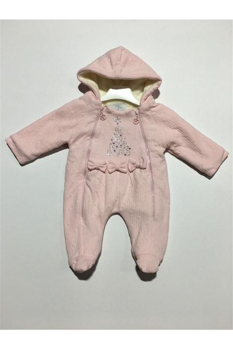 FIORELLA Kız Bebek Pembe Fermuarlı Süslü Astronot Tulum