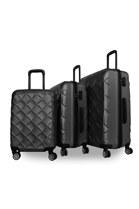 Wogard Siyah Renk Kabin Boy Bir Adet Abs Valiz